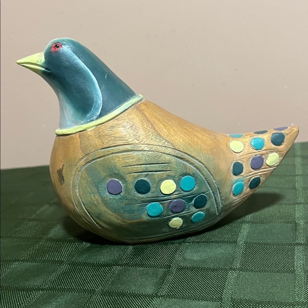 Colorful wooden Bird Figurine